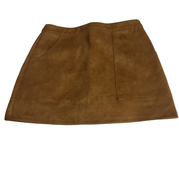 Honey Punch Brown Mini Skirt boho festival brunch bbq party date sexy mini EUC - Picture 3 of 5